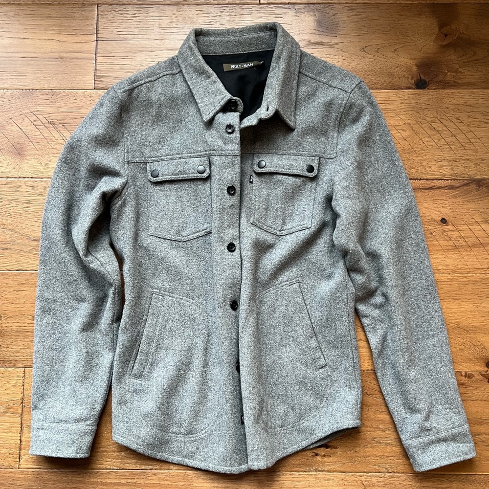 Wolf and Man Wool Gray Shirt Jacket Men’s Medium